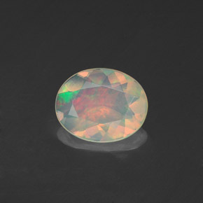 0,80 ctw natürlicher mehrfarbiger Opal, Transparent, Transparent / Lichtdurchlässig