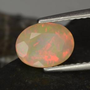0,97 ctw natürlicher mehrfarbiger Opal, Oval Schliff, Lichtdurchlässig