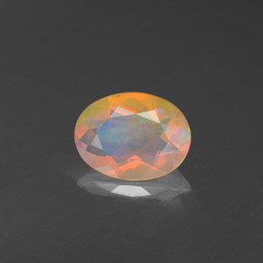 0,70 ctw natürlicher mehrfarbiger Opal, Transparent, Transparent / Lichtdurchlässig