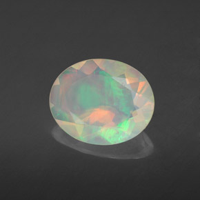 1,52 ctw natürlicher mehrfarbiger Opal, Transparent, Transparent / Lichtdurchlässig