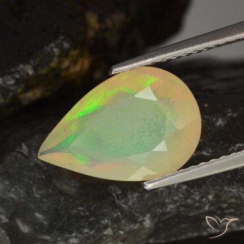 1.90ct Natürlicher Mehrfarbig Opal, Birnenform, Transparent, Photo A