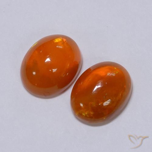 2.56 ct natürliche Intensives Orange Opal-Edelsteine, Oval, Lichtdurchlässig