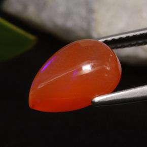 9,17 ctw natürlicher Intensives Rot-Orange Opal, Birnenform, Lichtdurchlässig