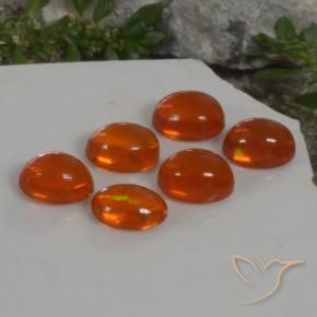 3.69 ct natürliche Mittelorange Opal-Edelsteine, Oval, Transparent