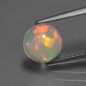 0,85 ctw natürlicher mehrfarbiger Opal, Rundschliff, Transparent