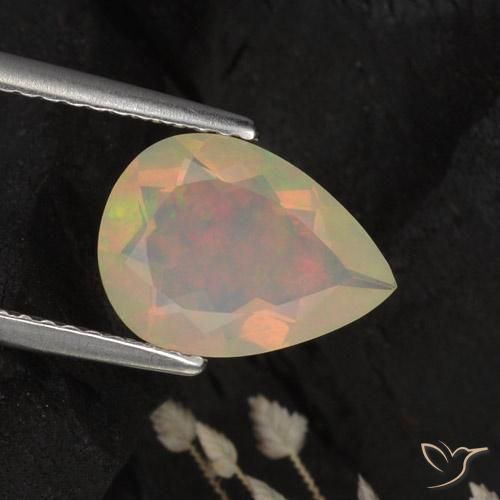 1.42ct Natürlicher Mehrfarbig Opal, Birnenform, Lichtdurchlässig