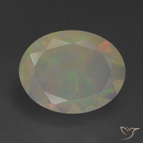 1.10ct Natürlicher Mehrfarbig Opal, Oval, Lichtdurchlässig