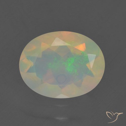 1.40ct Natürlicher Mehrfarbig Opal, Oval, Transparent