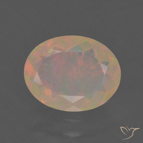 1.37ct Natürlicher Mehrfarbig Opal, Oval, Lichtdurchlässig