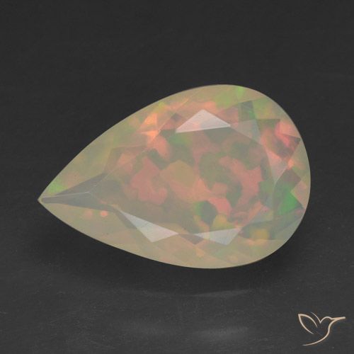 1.47ct Natürlicher Mehrfarbig Opal, Birnenform, Transparent, Photo A
