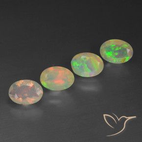 1.66 ct natürliche Mehrfarbig Opal-Edelsteine, Oval, Transparent