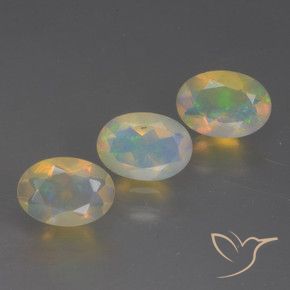 1.30 ct natürliche Mehrfarbig Opal-Edelsteine, Oval, Transparent