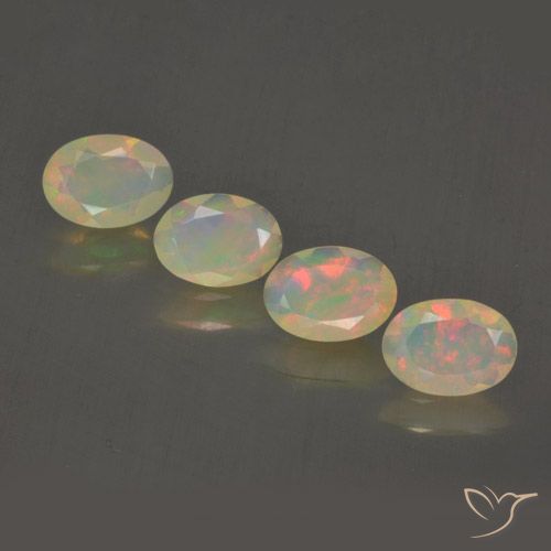 1.38ctw Natürlicher Mehrfarbig Opal, Oval, Transparent