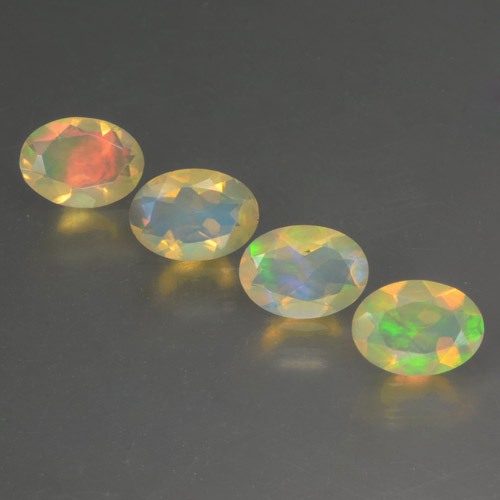 1.60 ct natürliche Mehrfarbig Opal-Edelsteine, Oval Schliff, Transparent