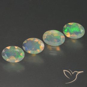 1.54 ct natürliche Mehrfarbig Opal-Edelsteine, Oval, Transparent