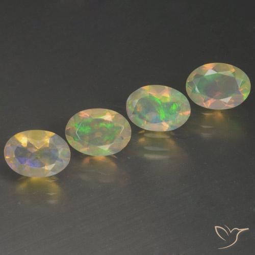 1.55 ct natürliche Mehrfarbig Opal-Edelsteine, Oval, Transparent
