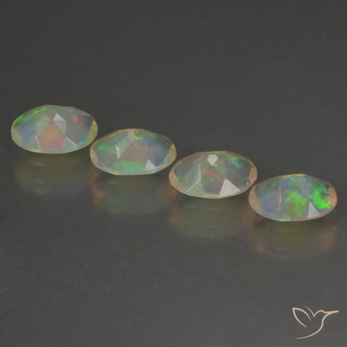 1.55 ct natürliche Mehrfarbig Opal-Edelsteine, Oval, Transparent