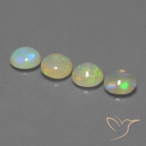 2.76 ct natürliche Mehrfarbig Opal-Edelsteine, Runden, Transparent