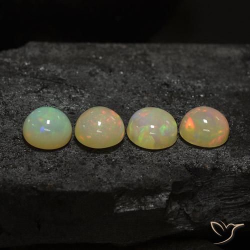 5.72ctw Natürlicher Mehrfarbig Opal, Runden, Lichtdurchlässig