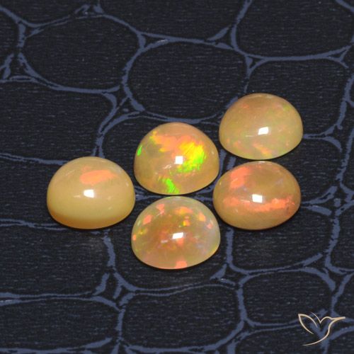 6.46ctw Natürlicher Mehrfarbig Opal, Runden, Lichtdurchlässig, Photo A