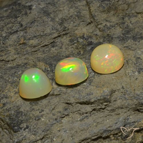 5.12ctw Natürlicher Mehrfarbig Opal, Runden, Lichtdurchlässig