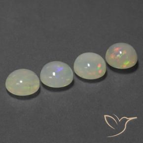 5.09 ct natürliche Mehrfarbig Opal-Edelsteine, Runden, Transparent