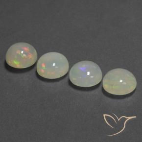 5.09 ct natürliche Mehrfarbig Opal-Edelsteine, Runden, Transparent