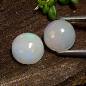 1,22 ct natürliche Weiß Opal-Edelsteine, Rund Schliff, Lichtdurchlässig
