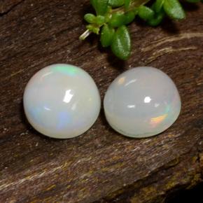 1,22 ct natürliche Weiß Opal-Edelsteine, Rund Schliff, Lichtdurchlässig