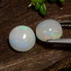 1,22 ct natürliche Weiß Opal-Edelsteine, Rund Schliff, Lichtdurchlässig