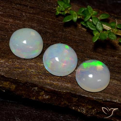 1.46ctw Natürlicher Mehrfarbig Opal, Runden, Transparent