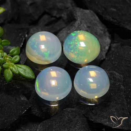 3.43ctw Natürlicher Mehrfarbig Opal, Runden, Transparent