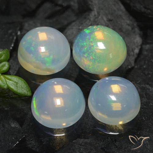 3.43 ct natürliche Mehrfarbig Opal-Edelsteine, Runden, Transparent