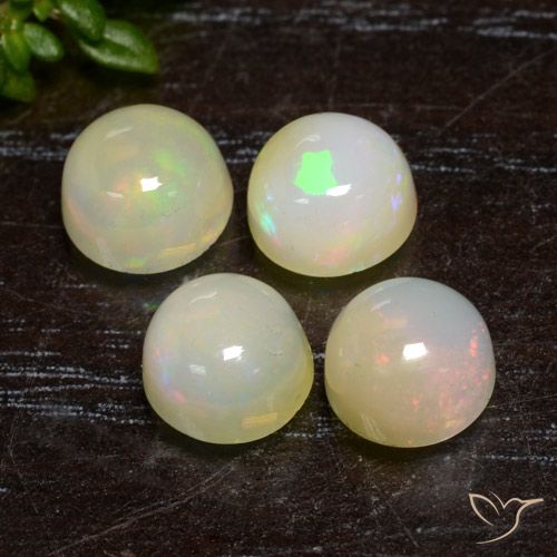 3.15ctw Natürlicher Mehrfarbig Opal, Runden, Lichtdurchlässig