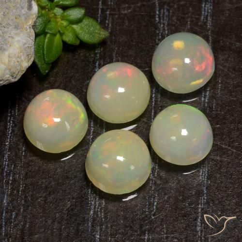 3.19 ct natürliche Mehrfarbig Opal-Edelsteine, Runden, Transparent