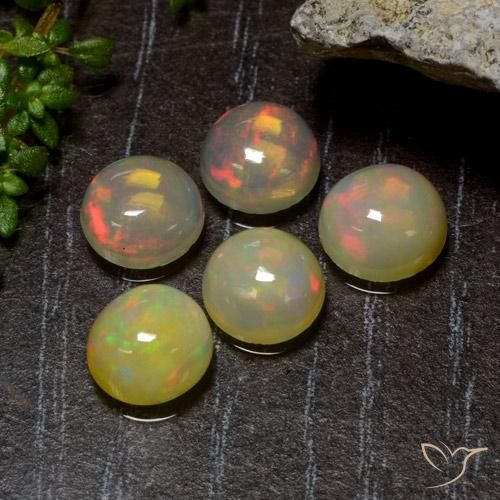 3.01 ct natürliche Mehrfarbig Opal-Edelsteine, Runden, Lichtdurchlässig