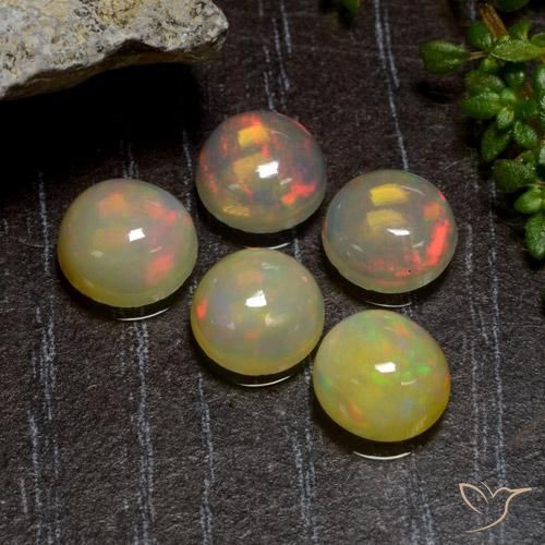 3.01 ct natürliche Mehrfarbig Opal-Edelsteine, Runden, Lichtdurchlässig
