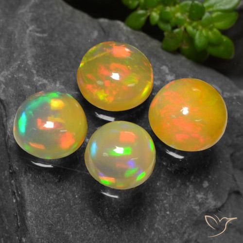 3.04ctw Natürlicher Mehrfarbig Opal, Runden, Transparent, Photo A