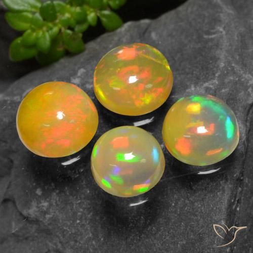3.04 ct natürliche Mehrfarbig Opal-Edelsteine, Runden, Transparent