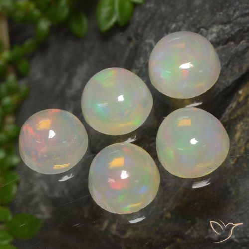 1.92ctw Natürlicher Mehrfarbig Opal, Runden, Lichtdurchlässig