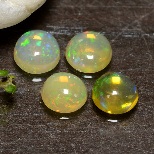 1,20 ct natürliche Mehrfarbig Opal-Edelsteine, Rund Schliff, Transparent