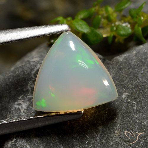 0.85ct Natürlicher Mehrfarbig Opal, Trillion, Transparent