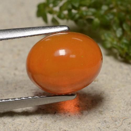 9,17 ctw natürlicher Feuerorange Opal, Oval, Lichtdurchlässig