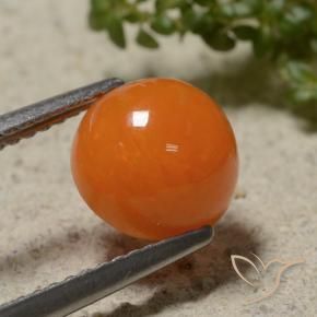 9,17 ctw natürlicher Feuerorange Opal, Runden, Lichtdurchlässig