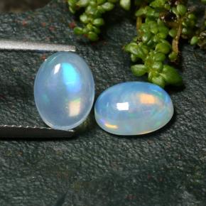 2.44 ct natürliche Weiß Opal-Edelsteine, Oval Schliff, Transparent