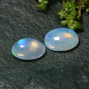 2.44 ct natürliche Weiß Opal-Edelsteine, Oval Schliff, Transparent