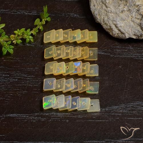 3.10 ct natürliche Mehrfarbig Opal-Edelsteine, Quadrat, Lichtdurchlässig