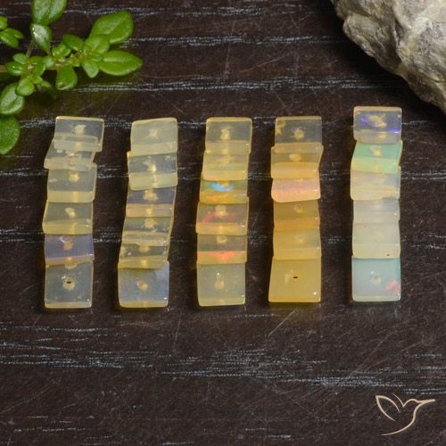 4.61ctw Natürlicher Mehrfarbig Opal, Quadrat, Transparent