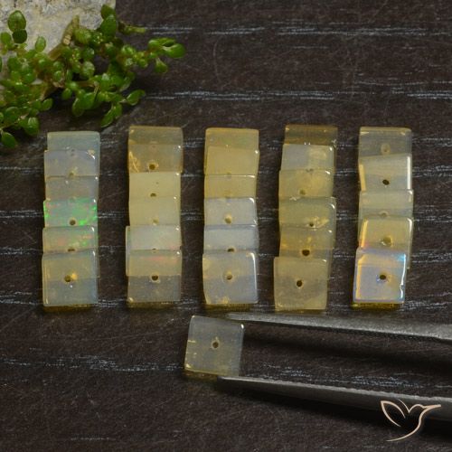 6.09ctw Natürlicher Mehrfarbig Opal, Quadrat, Transparent