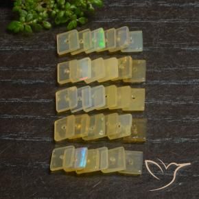 6.09 ct natürliche Mehrfarbig Opal-Edelsteine, Quadrat, Transparent